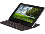 Eee Pad Slider SL101 dengan keyboard QWERTY terintegrasi yang tersembunyi dan terpasang dengan engsel di bawah layar.