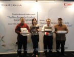 Marselinus Tjhai, Marketing Executive Canon Consumer System Product Division; Monice Aryasetiawan, Division Manager Canon; Jordan Aqsa, Customer Support Executive Canon; dan Natar Adri, ahli pengelolaan dokumen.