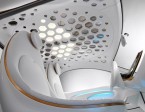 Transparente OLEDs (organische Leuchtdioden) sorgen für eine flächige Interieur-Ambientebeleuchtung / Transparent OLED (organic light-emitting diodes) for a spacious ambiance interior lighting