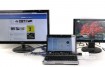 Anda bisa menggunakan tiga layar sekaligus dengan Buffalo USB 2.0 to HDMI Converter. Dalam gambar ini, monitor eksternal di sebelah kanan dikoneksikan ke output D-SUB/ HDMI notebook, sementara monitor di sebelah kiri dipasangkan ke unit konverter. Tambahkan satu unit Buffalo USB 2.0 to HDMI Converter lagi, dan Anda bisa menggunakan empat monitor sekaligus