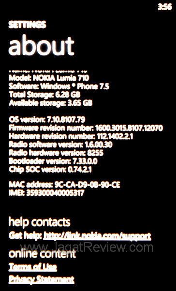 Nokia Lumia 710 - About