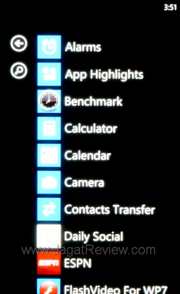 Nokia Lumia 710 - App Menu