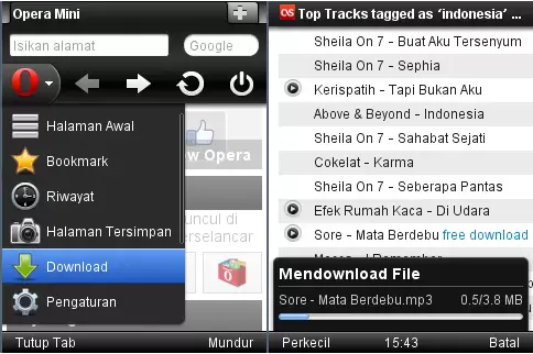 Mendownload File Besar Dengan Opera Mini