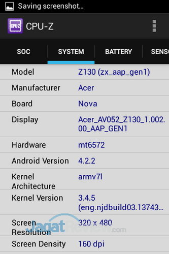 Acer Liquid Z3 - CPUZ2