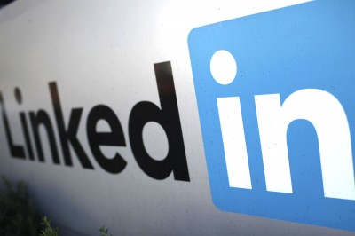 The logo for LinkedIn Corporation is pictured in Mountain View