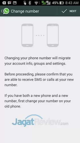 Whatsapp - Change Number