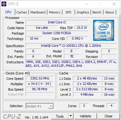 Tuning Notebook Ice Lake: Undervolting Core i3-1005G1 (HP 14s-dq1013tu) 2 ICL 10 CPU