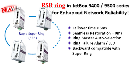 [PR] Korenix RSR Redundancy ring is Now Supported in JetBox series Embedded PoE / Routing Platforms for Reliable & High Quality Industrial Networks!