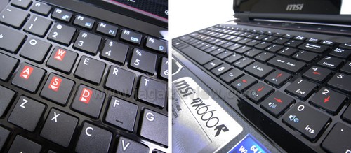 Full keyboard dengan AWDS yang mempunyai warna berbeda yang biasanya tuts wajib untuk pemain game 3D first person