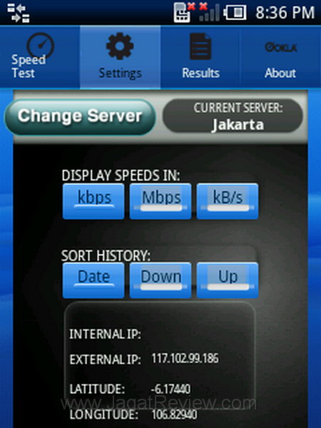 Speedtest Android Settings