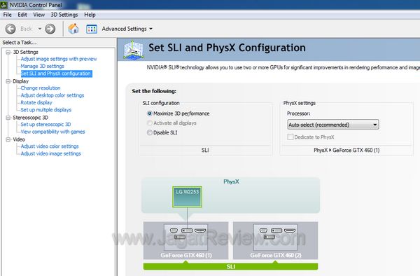 nvidia gts450 sli nvcp