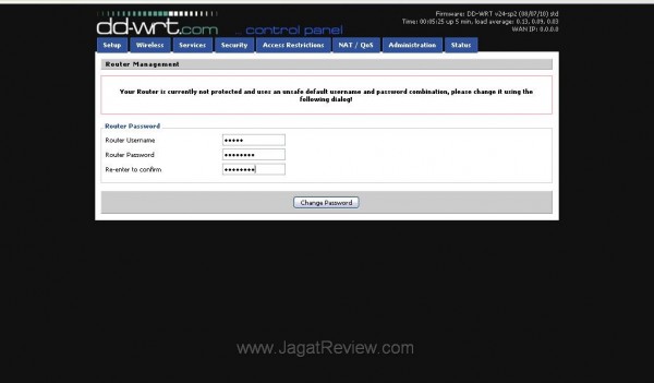 WZR HP G300NH New Interface Set Password R