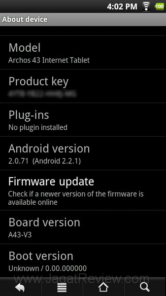 Archos 43 Versi