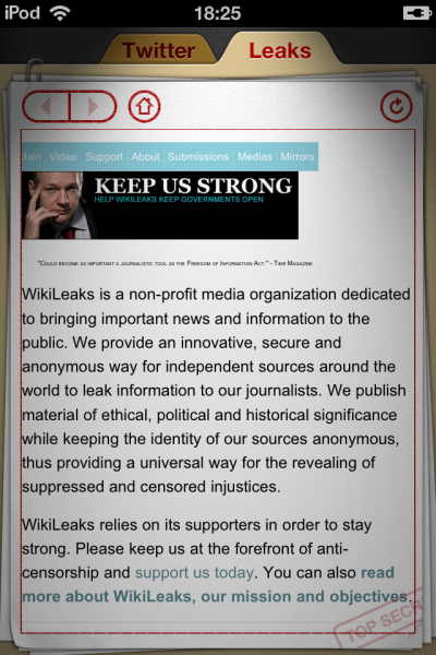 Wikileaks iOS 1