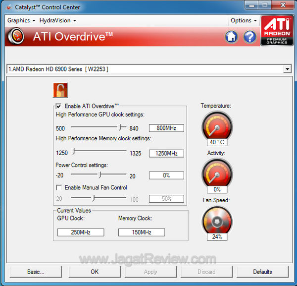 amd hd 6950 powertune default
