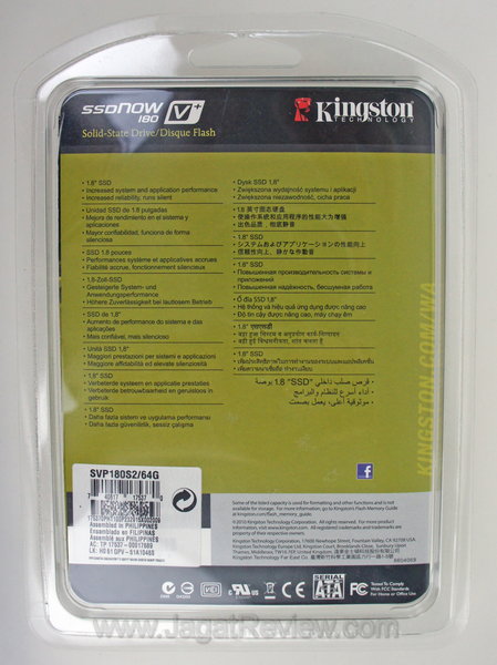 Kingston SSDNow V+ 180 64 GB Bungkus Belakang