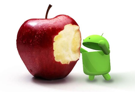 android eats apple