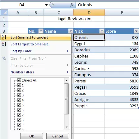 excel tabel