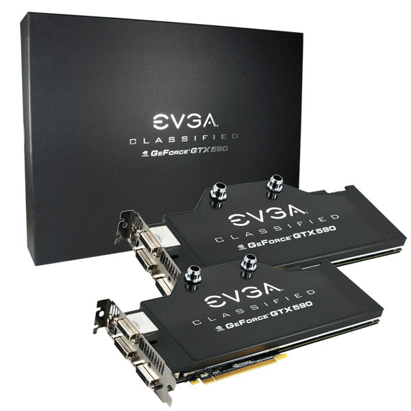 EVGA GeForce GTX 590 Classified Hydro Copper Quad SLI 2 pack