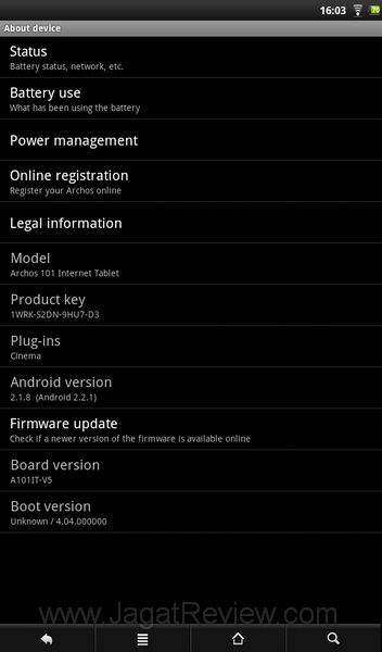 Archos 101 About