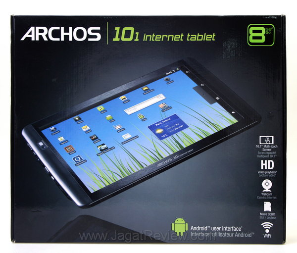 Archos 101: Android Penghibur Berlayar 10 Inci 21 Archos 101 Paket Penjualan