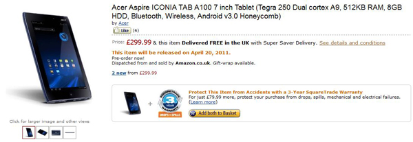 acer aspire iconia tab a100