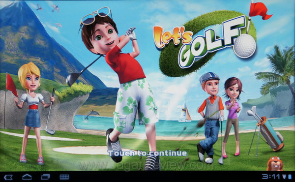 Acer Iconia Tab A500 Preinstalled Games GOLF