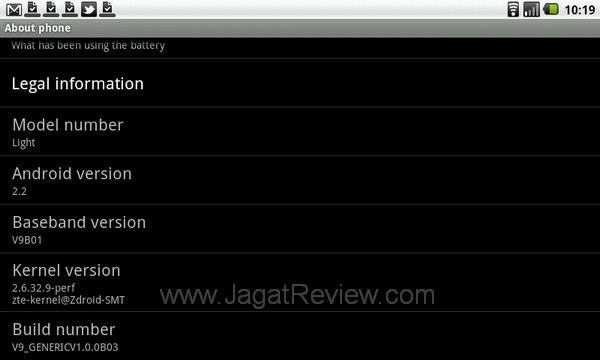 zte smartpad light v9 about