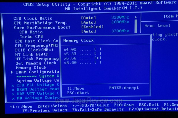 BIOS MIT MemoryClock