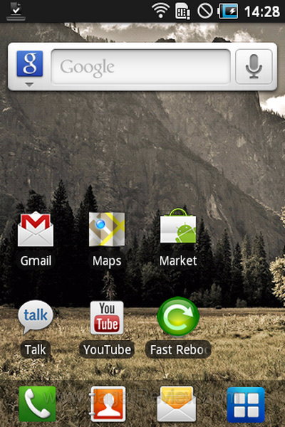 Samsung Galaxy Gio HomeScreen