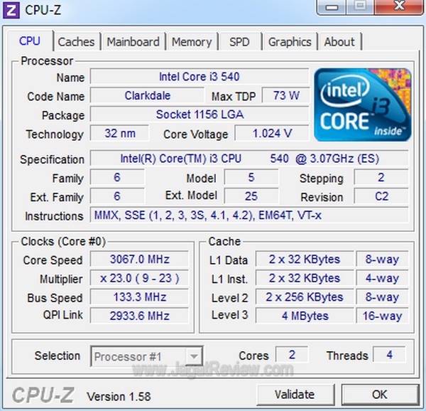 Corei3540 cpu 3066