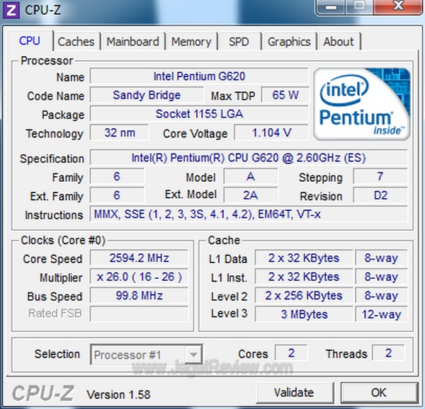 PentiumG620 cpu 2594