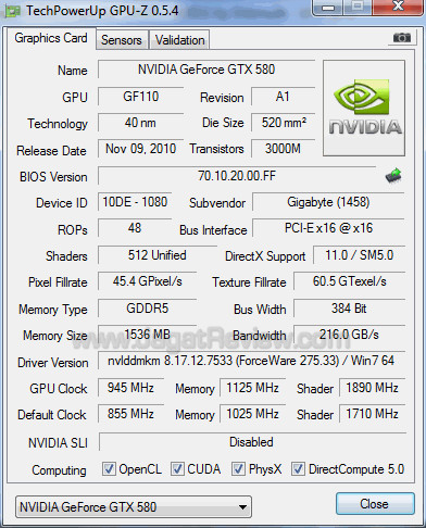 gigabyte gtx 580 soc GIGABYTE GTX 580 SOC OC