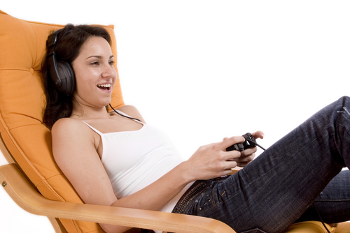 woman playing game woman playing game
