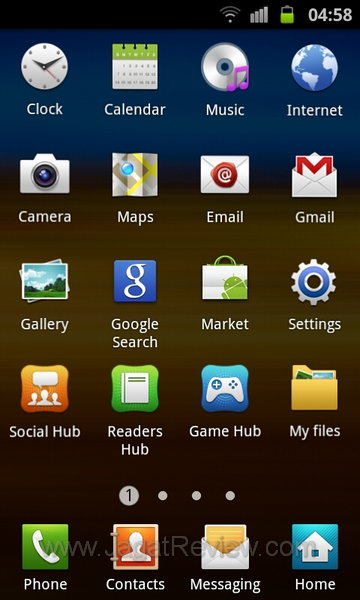 Samsung Galaxy SII Menu