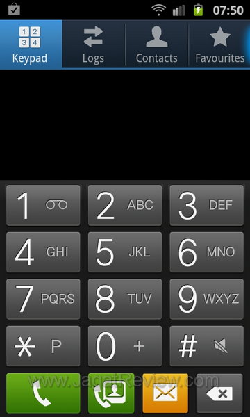 Samsung Galaxy SII Phone Interface