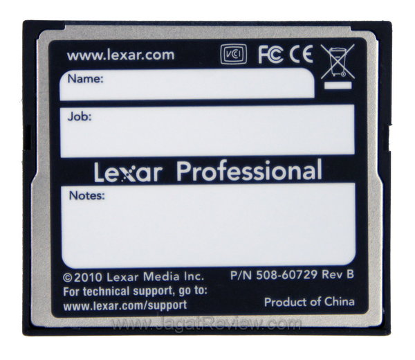 Lexar CF 400x 16GB tampak belakang