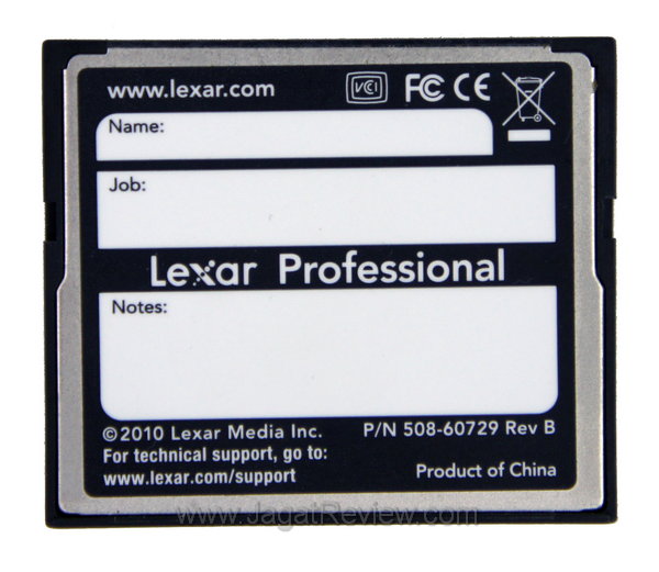 Lexar CF 8 GB 600x Tampak Belakang