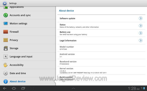 Samsung Galaxy Tab 8.9 About