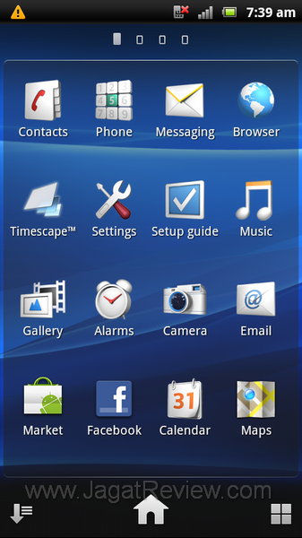 Sony Ericsson Xperia Arc S Menu