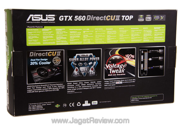 asus gtx 560 dcu ii top back