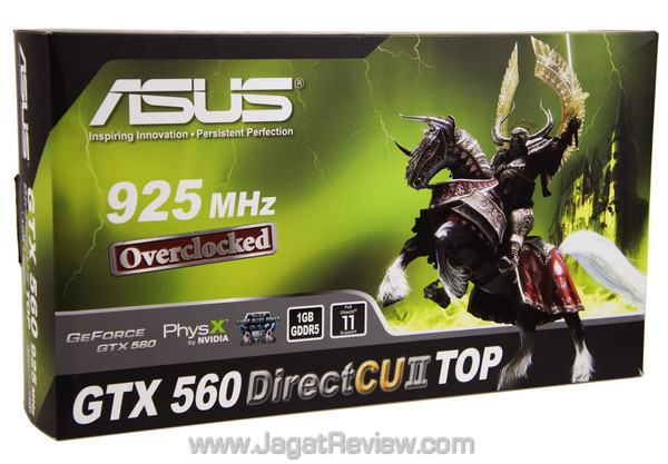 asus gtx 560 dcu ii top front