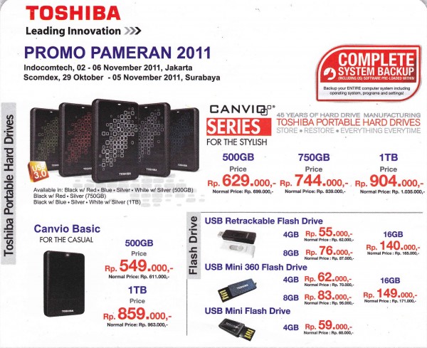 promo toshiba storage indocomtech 2011