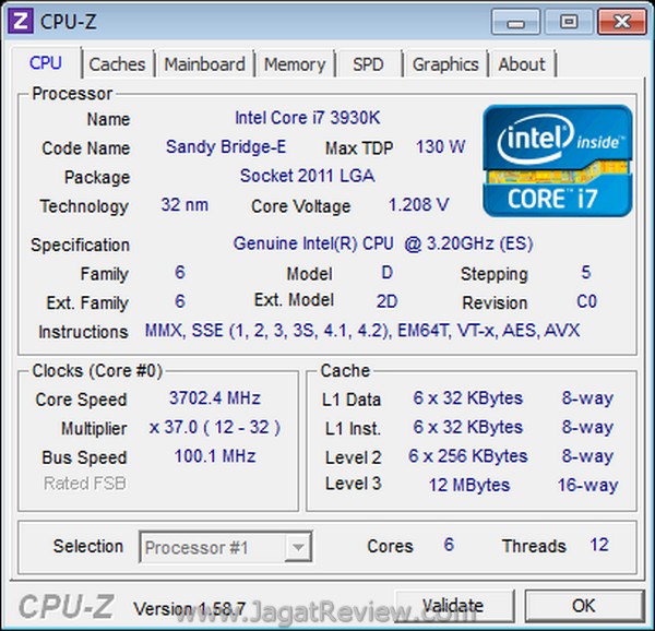 ASUS P9X79 Pro CPUZ cpu 3702