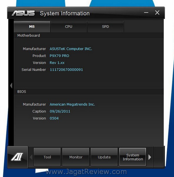 ASUS P9X79 Pro Utility SystemInfo MB