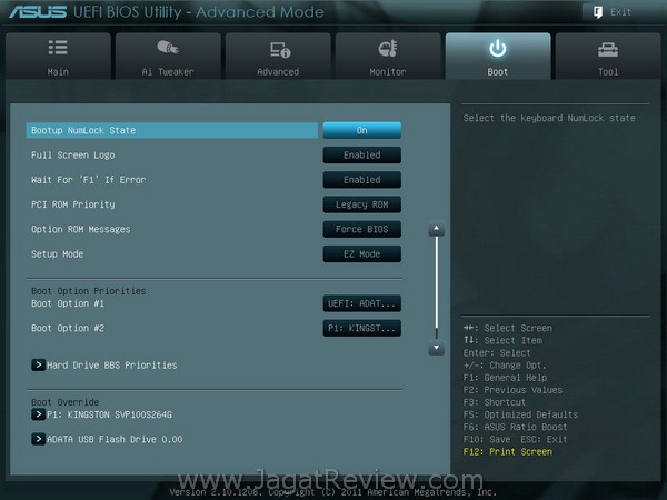 ASUS Sabretooth X79 BIOS TabBoot