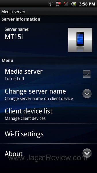Xperia Neo Media Server