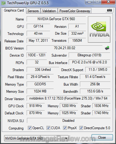 ecs gtx 560 black series oc gpuz