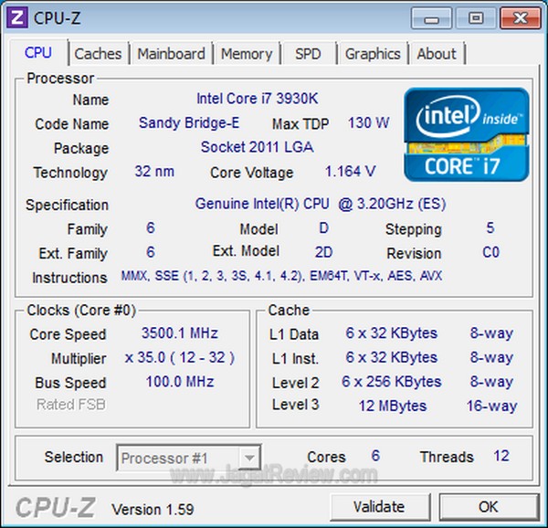 Gigabyte G1 Assassin2 CPUZ cpu 3500