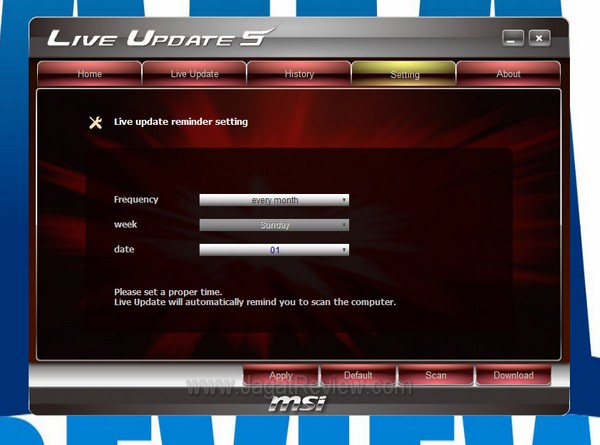 MSI BigBangXPowerII Utility LiveUpdate Setting1